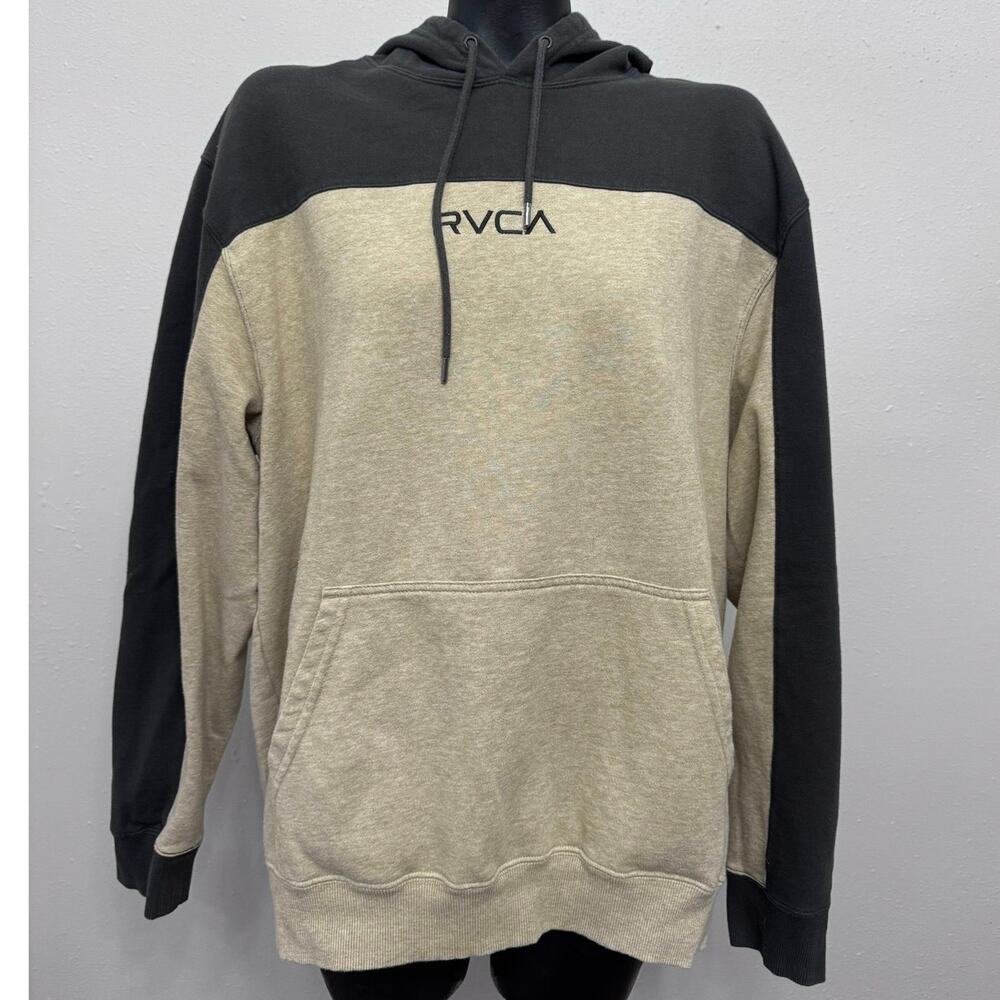 RCVA Hoodie‎ Men’s XL Brown Tan Color Block Kangaroo Pocket Streetwear Skater